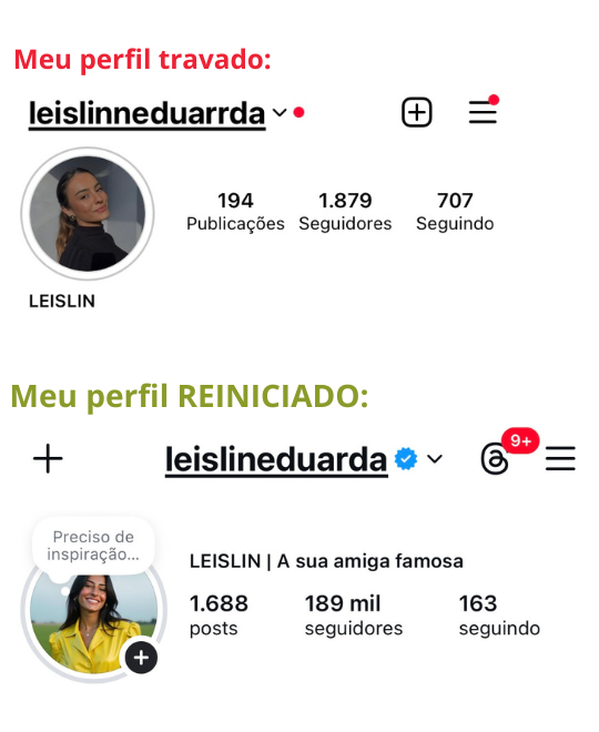 Método Reiniciar para voltar a ganhar seguidores no Instagram